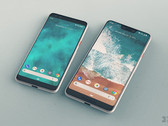 Pixel 3 und Pixel 3 XL nebeneinander - vorerst mal als Konzeptbilder (Bild: Phone Designer)