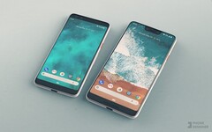 Pixel 3 und Pixel 3 XL nebeneinander - vorerst mal als Konzeptbilder (Bild: Phone Designer)