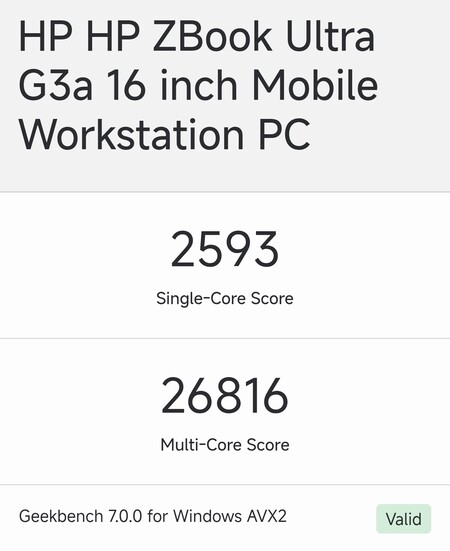 Das HP ZBook Ultra G3a 16 Zoll auf Geekbench