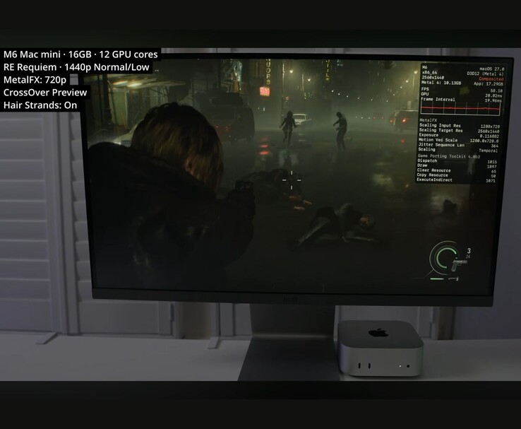 Resident Evil Requiem läuft auf dem Mac Mini M6 mit rund 50 FPS