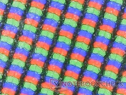 RGB-Subpixel mit matter Beschichtung wirken leicht körnig