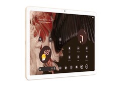 Das Google Pixel Tablet wird offenbar mit weißen Bildschirmrändern und Rückseite in Gold angeboten. (Bild: Evan Blass)