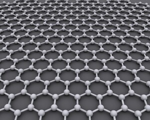 Die zweidimensionale Atomstruktur von Graphen. (Bildquelle: AlexanderAIUS | Wikimedia)