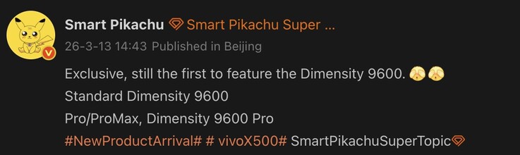 Geleakte Details zur Vivo X500 Serie.