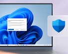 Ein Windows-11-Desktop zeigt eine Smart-App-Control-Sicherheitswarnung neben dem Windows-Security-Symbol.