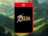 Modell der Verpackung für das Remake von „Zelda: Ocarina of Time“ für die Switch 2