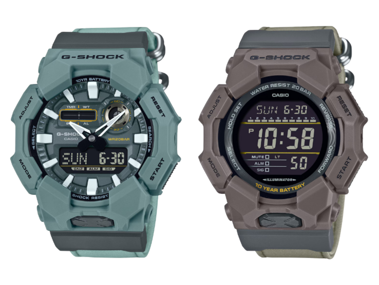 Die Casio G-Shock GA-010CE-2A (links) und GD-010CE-5 (rechts) Uhren. (Bildquelle: Casio)