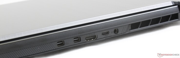 Hinten: 2x Mini-DisplayPort 1.4, HDMI 2.0, USB-C 3.1 Gen1, Netzstecker