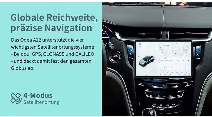 Die Nutzung als Navigationssystem ist denkbar, für aktuelle Verkehrsdaten muss dann aber ein Hotspot genutzt werden (Bildquelle: Odea)