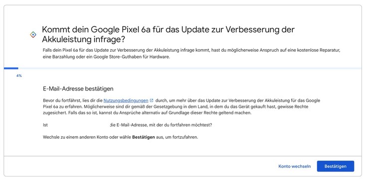 Nur ausgewählte Pixel 6a kommen für die Entschädigung in Frage. (Bildquelle: Google)