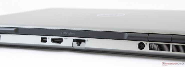 Rückseite: Mini-DisplayPort 1.4, HDMI 2.0, Gigabit RJ-45, Netzanschluss