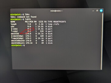 lsblk: Laufwerke auflisten lassen, nach internem Speicher suchen
