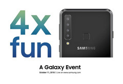 Am 11. Oktober könnte Samsung mit der ersten Vierfach-Kamera in Form des Galaxy A9 Pro aufwarten.