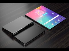 Eines der zwei für 2021 gemunkelten faltbaren Samsung Tablets soll sich wie ein Buch zusammenklappen lassen. (Bild: LetsGoDigital)