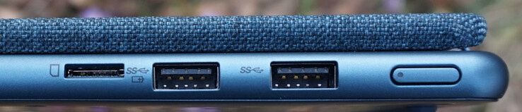 Anschlüsse rechts: microSD-Slot, 2x USB-A (5 Gbit/s)