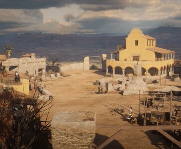 In-Game-Ansicht von Chuparosa, der mexikanischen Stadt, die in der Mod Nuevo Paraíso - The Forgotten Frontier für Red Dead Redemption 2 nachgebaut wurde (Bildquelle: Rixus via YouTube)