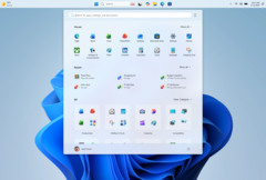 Screenshot der oben angebrachten Taskleiste in Windows 11