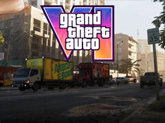GTA-6-Banner, das den Verkehr in Vice City zeigt