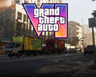 GTA-6-Banner, das den Verkehr in Vice City zeigt