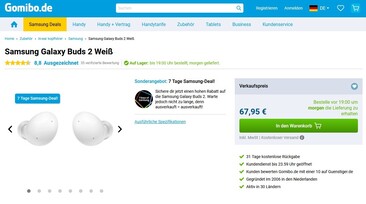 Auch die Samsung Galaxy Buds 2 ANC-In-Ear-Ohrhörer sind bei Gomibo aktuell am günstigsten.