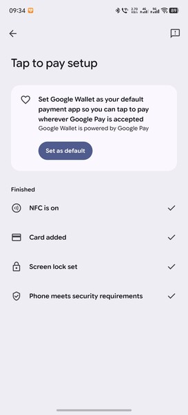 In den Eigenschaften der Google Wallet sieht alles ok aus.
