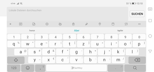 SwiftKey-Tastatur, Querformat