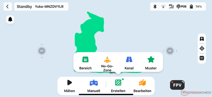Die Einrichtung und Kartierung hat im Mammotion Yuka Mini Test gut geklappt und bietet viele Möglichkeiten