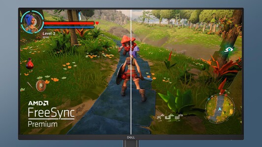 Dank AMDs FreeSync soll Bildreißen und Ruckeln (rechts dargestellt) vermieden werden. (Bildquelle: Dell)
