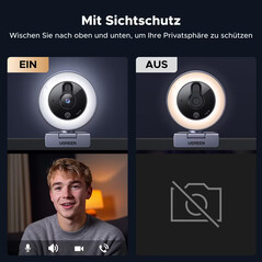 Ugreen 2K-Webcam mit Ringlicht
