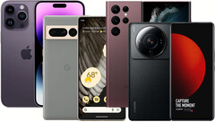 Akkulaufzeit: Vergleich von Apple iPhone 14 Pro Max, Google Pixel 7 Pro, Samsung Galaxy S22 Ultra und Xiaomi 12S Ultra im Always-on-Modus.