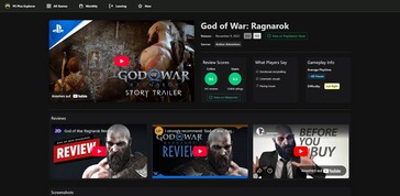 So wird ein einzelnes Spiel auf PS Plus Explorer angezeigt. 