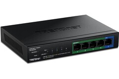 Der lüfterlose Multi-Gigabit-Switch TPE-BG350 von Trendnet kommt im robusten Metallgehäuse.