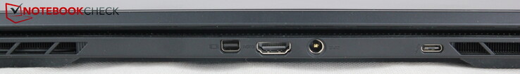 Hinten: MiniDP, HDMI 2.1, Strom, USB-C 3.2 Gen2x1 mit Thunderbolt 4