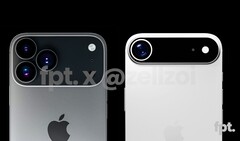 Das iPhone 17 Pro (links) soll einen Rahmen aus Aluminium erhalten, das iPhone 17 Air (rechts) dagegen einen Titan-Rahmen. (Bildquelle: FrontPageTech)