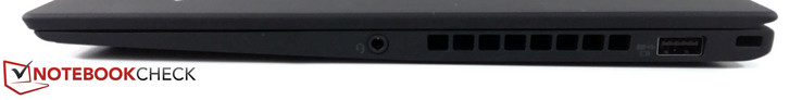 rechts: 3,5-mm-Audio, Lüfter, USB 3.0, Kensington Lock