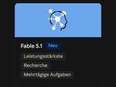 Modellkarte von Claude Fable 5.1 mit dem Abzeichen Neu