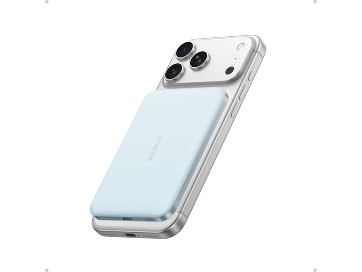 Ankers Nano Power Bank (5K, MagGo, Slim) in Blau