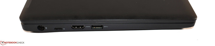 links: Stromanschluss, USB 3.1 Gen1 Typ C, HDMI, USB 3.0 Typ A