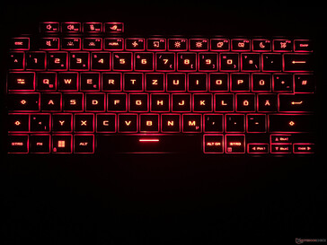 Tastaturbeleuchtung (hier beispielhaft in Rot)