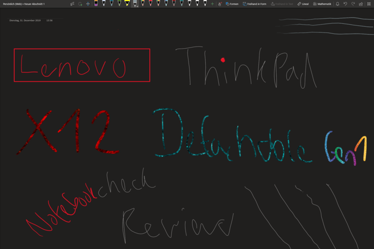 Lenovo ThinkPad X12 Detachable Gen 1: Digitizer-Pen-Test