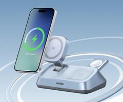 Der Ugreen MagFlow 3-in-1 Magnetic Wireless Desktop-Charger 25W startet mit Rabatt. (Bildquelle: Amazon)