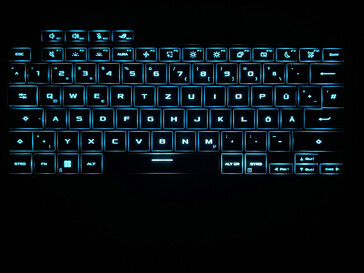 Tastaturbeleuchtung (hier beispielhaft in Blau)