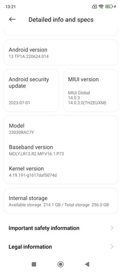 Software Xiaomi Redmi Note 12S