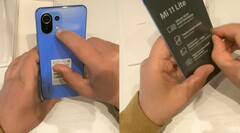Ein erstes Unboxing- und Hands-On-Video zum Mi 11 Lite von Xiaomi ist noch vor dem Launch auf YouTube zu sehen. (Screenshot: Tecnosell, aufgehellt)