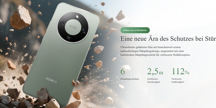 Das Honor Magic8 Lite soll auch Stürze verkraften (Bildquelle: Honor)