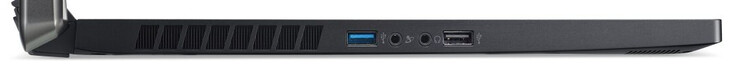 Linke Seite: USB 3.2 Gen 1 (Typ A), Mikrofoneingang, Kopfhörerausgang, USB 2.0 (Typ A)