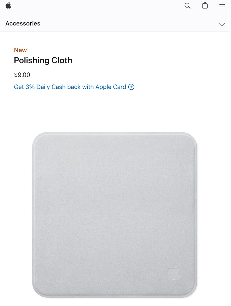 Das neue Poliertuch im offiziellen Apple-Store