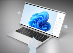 Das Compal Infinite Konzept-Notebook kann sein Display links und rechts erweitern. (Bildquelle: Compal)