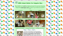 Psychedelisch und von Physikern gemacht: Die Website des CERN Animal Shelter for Computer Mice. (Eigener Screenshot) 