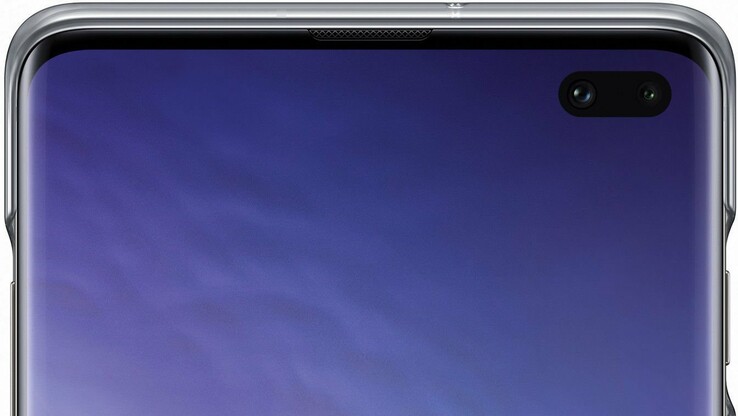 Die Dual-Selfie-Cam des Samsung Galaxy S10+ in Nahaufnahme.